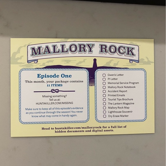 Hunt a Killer - Mallory Rock Episode One Box Set - NWT - Picture 3 of 9